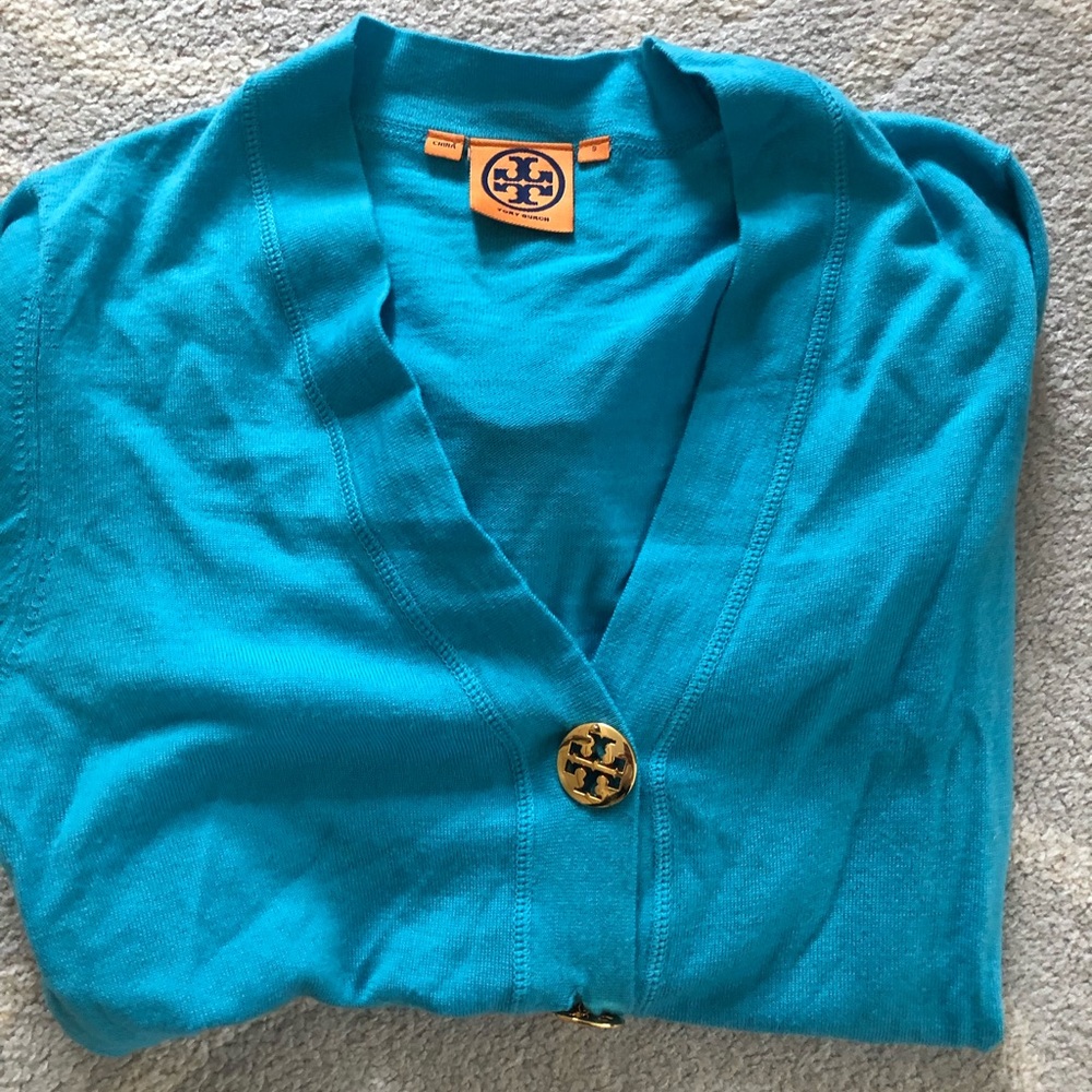 Authentic Tory Burch logo cardigan